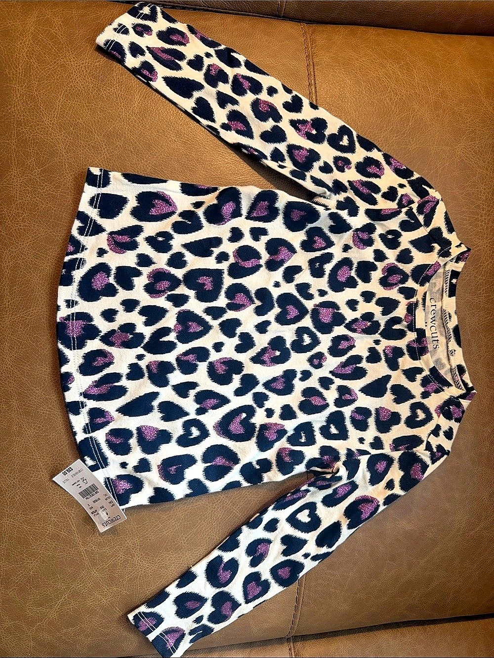 Crewcuts Leopard Print Long Sleeve Top Size 2 T - NWT